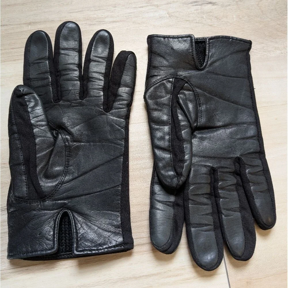 Vintage Genuine Leather Wool Lined Gloves Japan